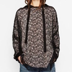 NWOT Zara lace hoodie